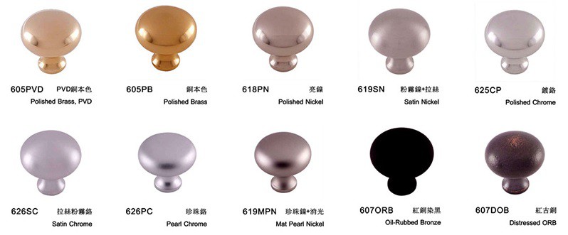 Available Finishes for Kaitrum hardware Available Finishes for Kaitrum hardware